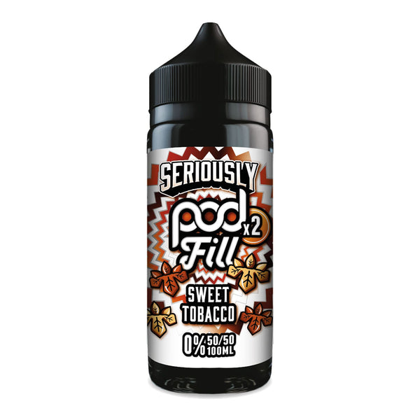 Sweet Tobacco Seriously Pod Fill 100ml shortfill e-liquid bottle render.