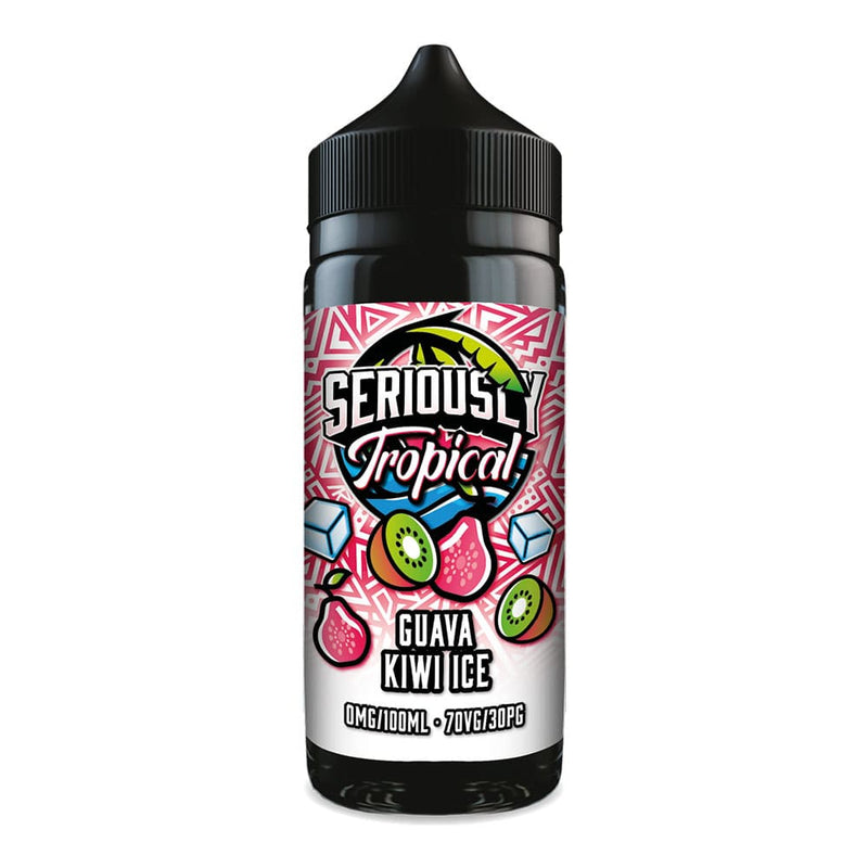 Render of Seriously Tropical Guava Kiwi Ice 100ml shortfill e-liquid.