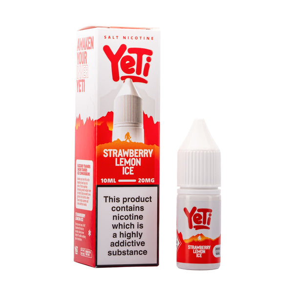 Yeti Strawberry Lemon Ice nic salt e-liquid box and bottle render.