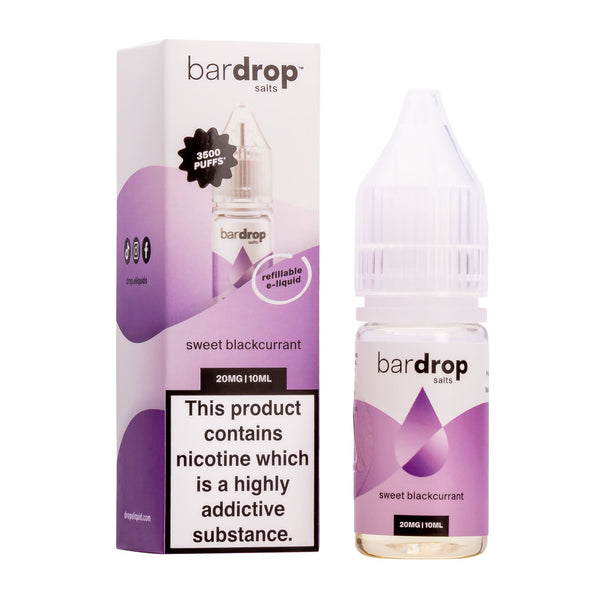 Sweet Blackcurrant Nic Salt E-Liquid by Bar Drop