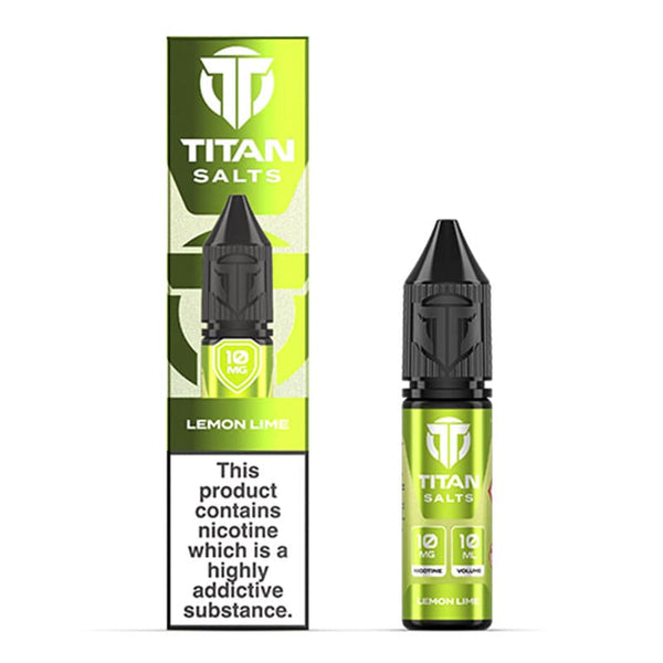 Titan Lemon Lime e-liquid bottle and box render.