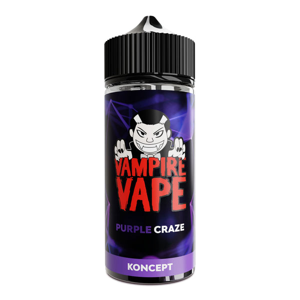 Rendered Purple Craze 100ml shortfill e-liquid bottle by Vampire Vape.