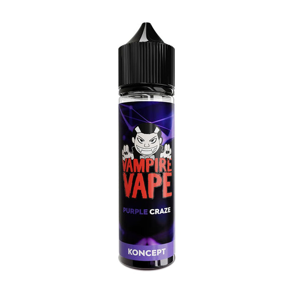 Rendered Purple Craze 50ml shortfill e-liquid bottle by Vampire Vape.