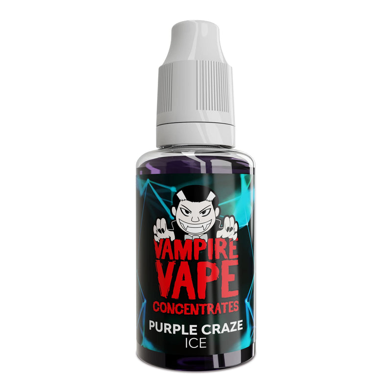 Rendered Purple Craze Ice 30ml concentrate bottle by Vampire Vape.