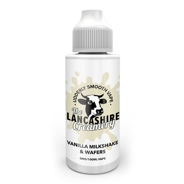 Vanilla Milkshake & Wafers 100ml Shortfill by The Lancashire Creamery.