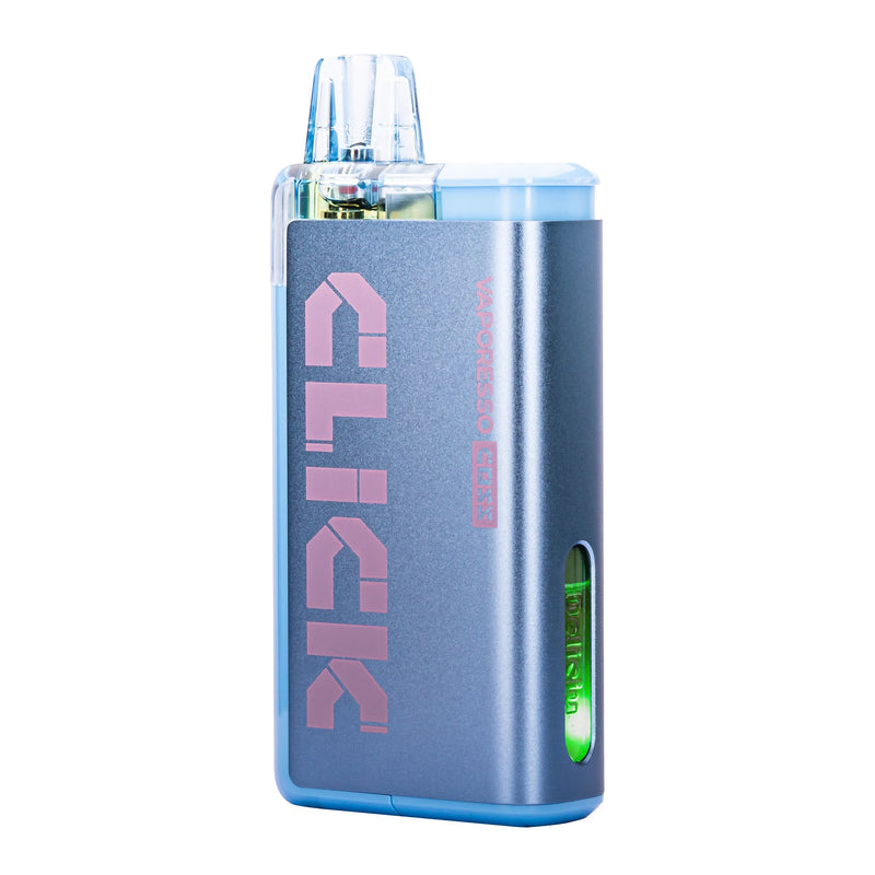 Vaporesso Coss Click 6000 disposable vape with light on.