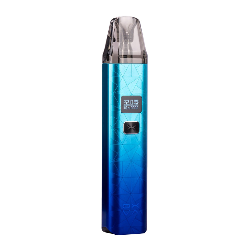 Front angled photo of Gradient Blue Oxva Xlim Classic Edition pod kit.