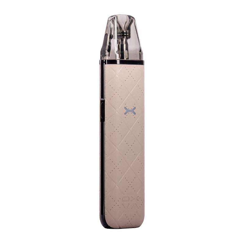 Beige Oxva Xlim Go pod kit front angle.