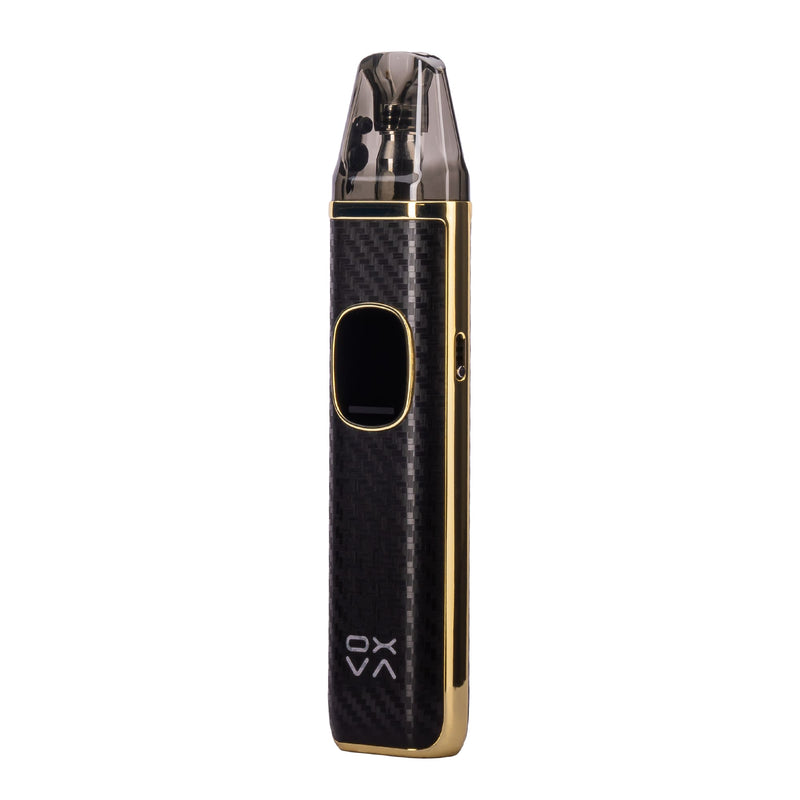 Front left angled photo of Black Carbon Xlim pro 2 vape kit.