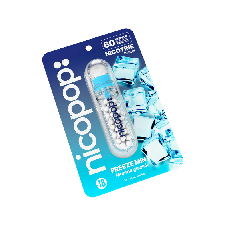 Nicopop - Freeze Mint Nicotine Pearls (8mg) - Angled