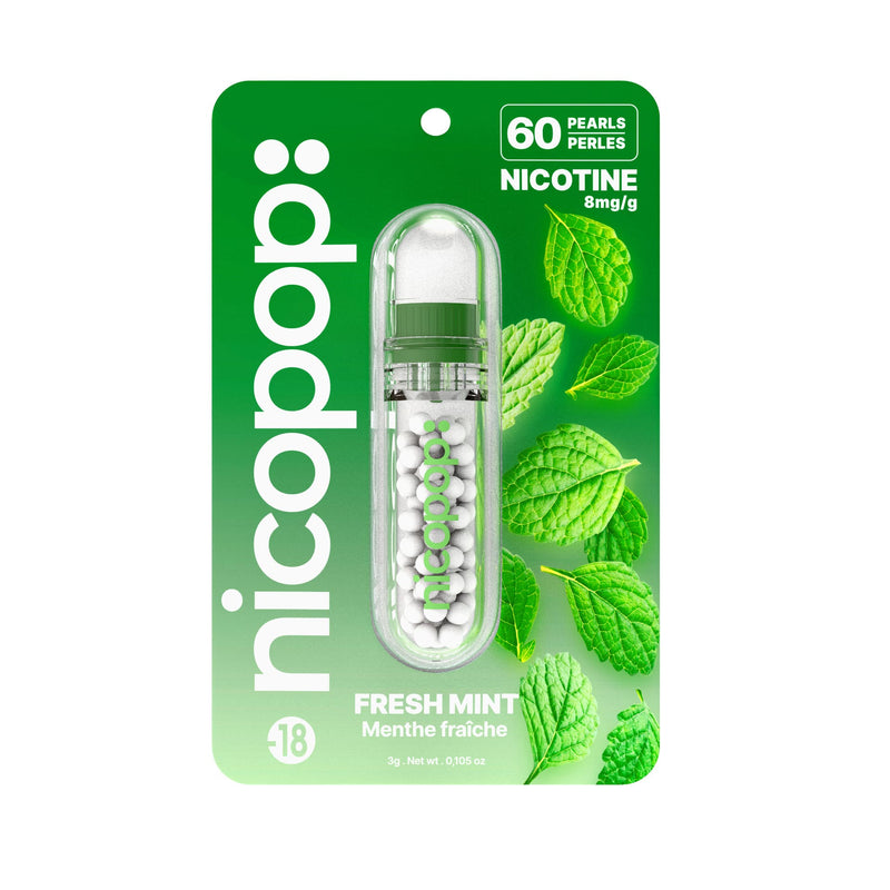 Nicopop - Fresh Mint Nicotine Pearls (8mg) - Front Medium